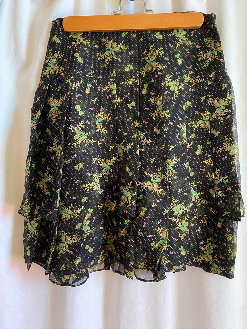 Dolce & Gabbana Black Floral Tiered  Skirt